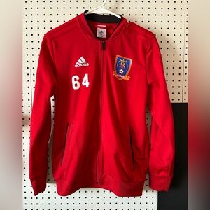 Adidas Brand Real Salt Lake Soccer Club Boys Bomber Jacket Size Large